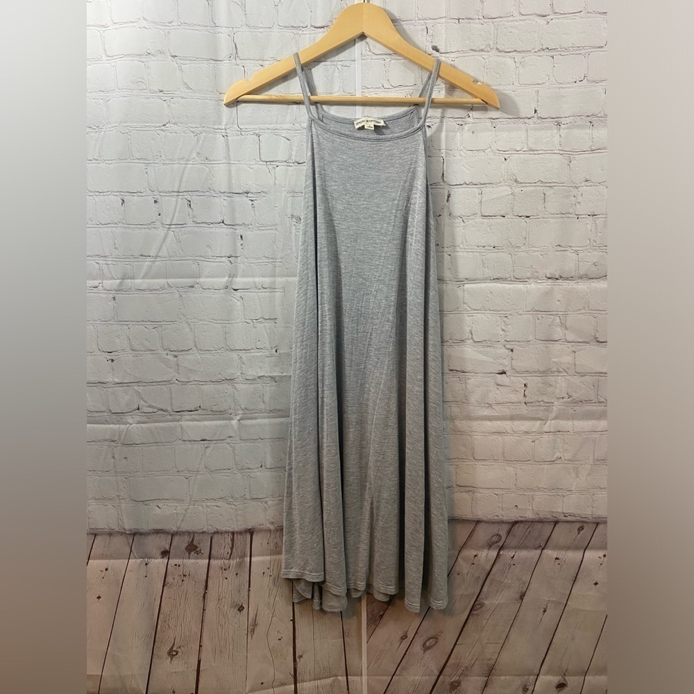 Zenana Womens Size Large Gray Spaghetti Strap Drop Arm Mini Dress Cover Up